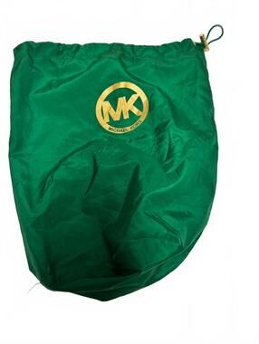 Michael Kors Green Cinch Drawstring Dust Bag Storage Pouch Gold Logo